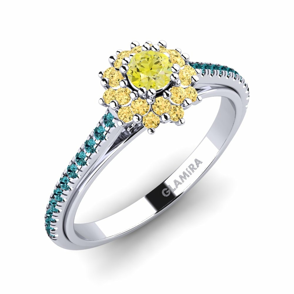الماس الأصفر خاتم Daffney 0.16 crt