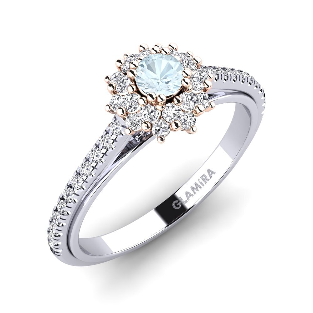 14ct White / Rose Gold Engagement Ring Daffney 0.16 crt