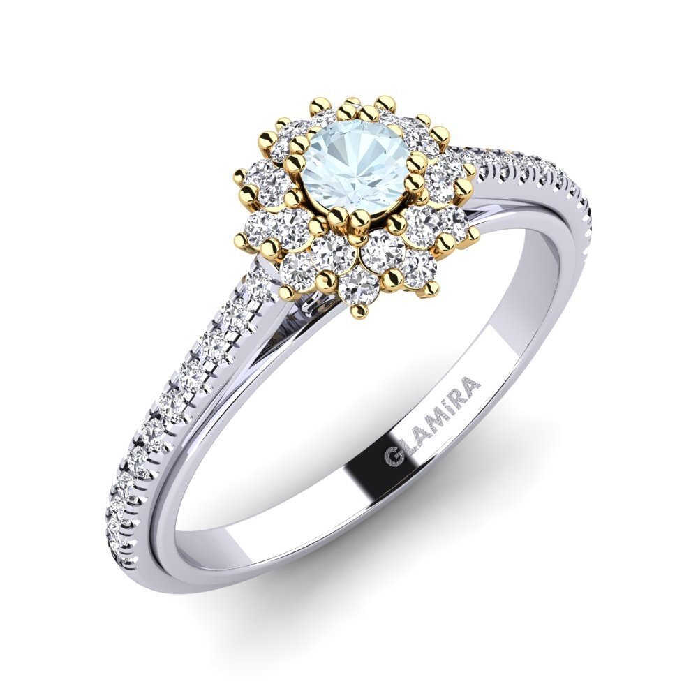 14ct White / Yellow Gold Engagement Ring Daffney 0.16 crt