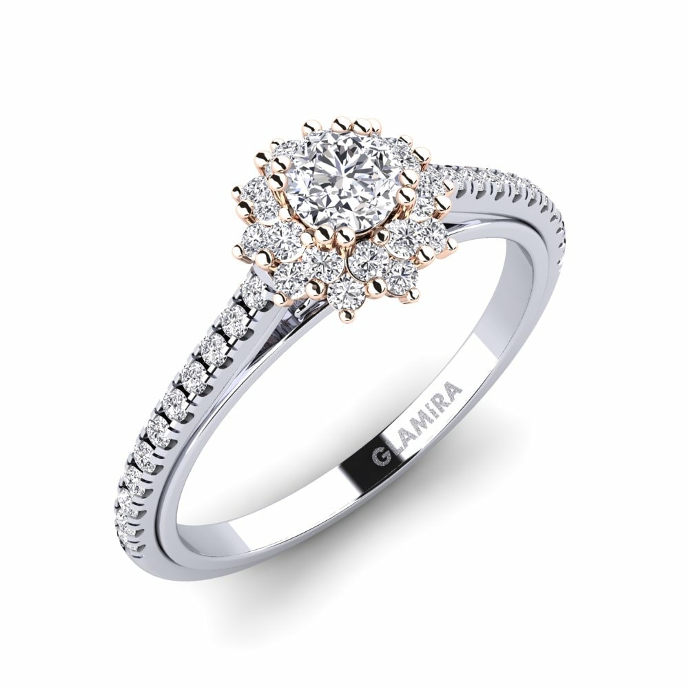 18k White & Rose Gold Engagement Ring Daffney 0.25 crt