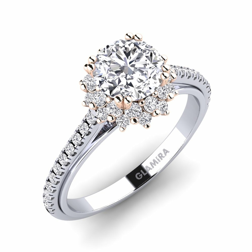 18k White & Rose Gold Engagement Ring Daffney 1.0 crt