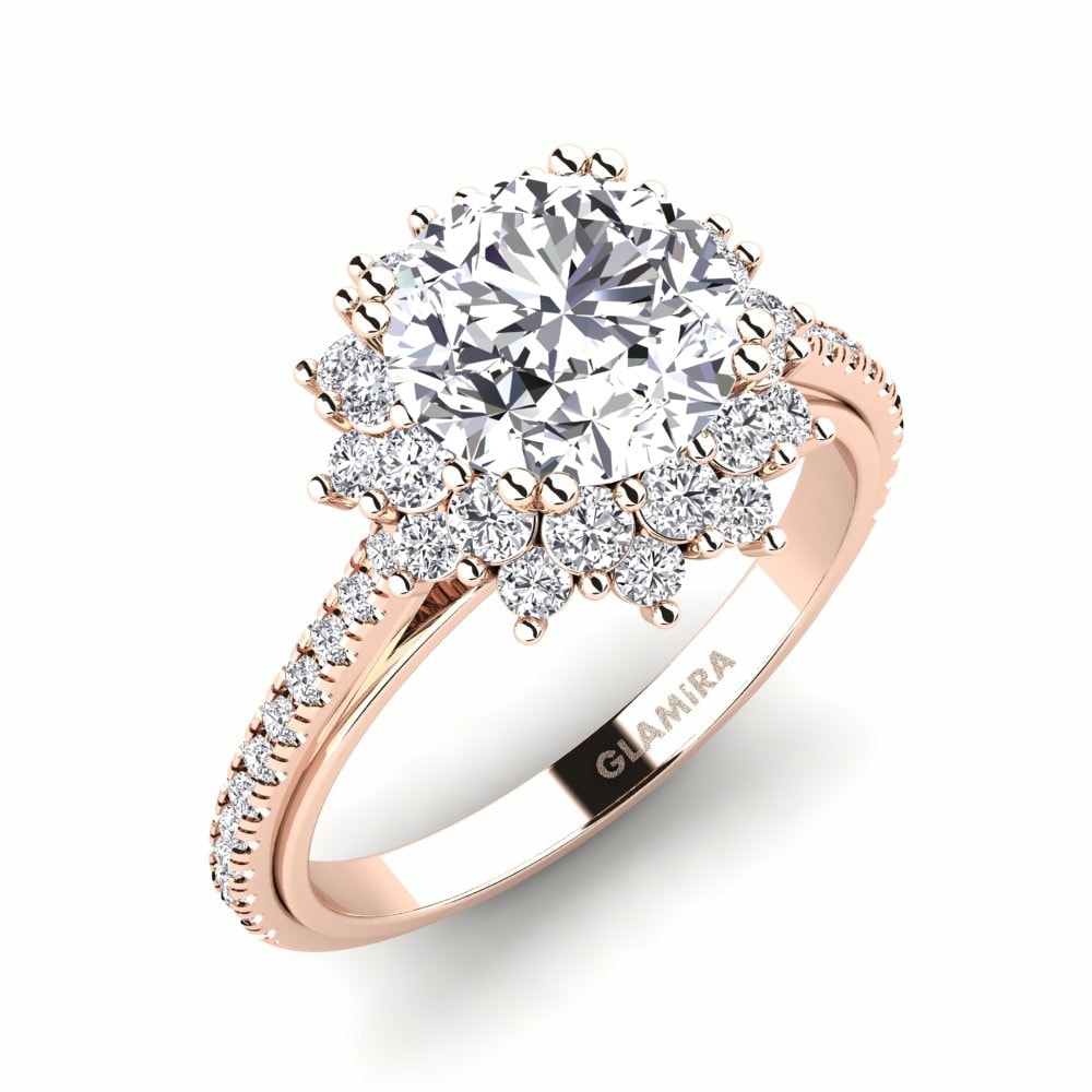 14k Rose Gold Engagement Ring Daffney 2.0 crt