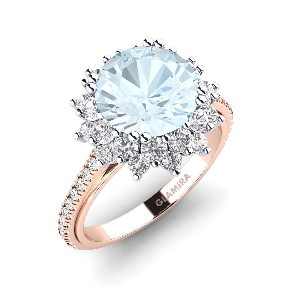 18ct Rose & White Gold Engagement Ring Daffney 3.0 crt