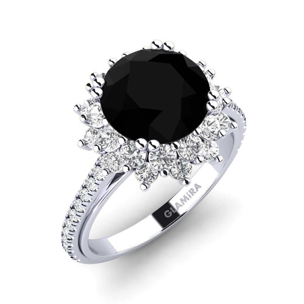 Black Onyx Engagement Ring Daffney 3.0 crt