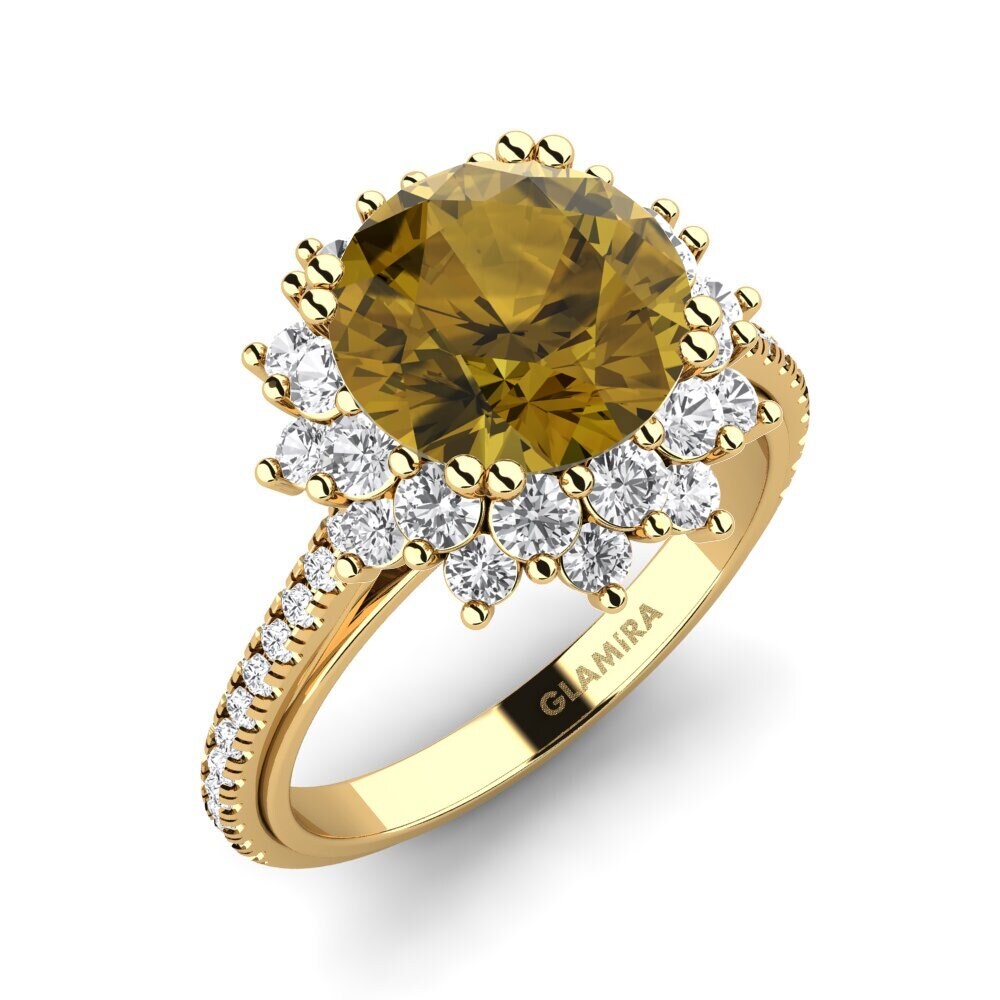 14k Oro Amarillo Anillo de compromiso Daffney 3.0 crt