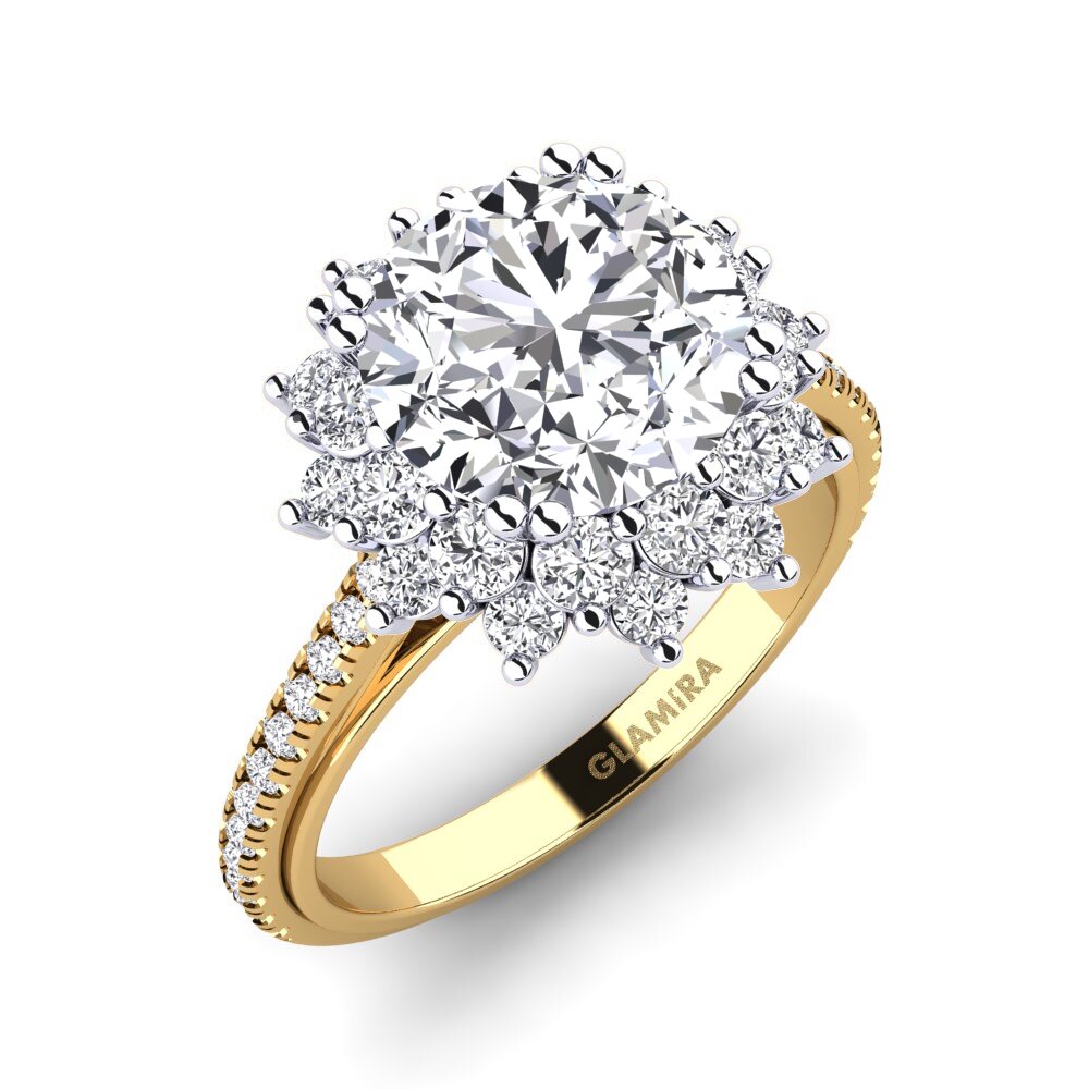 18K Yellow & White Gold Engagement Ring Daffney 3.0 crt