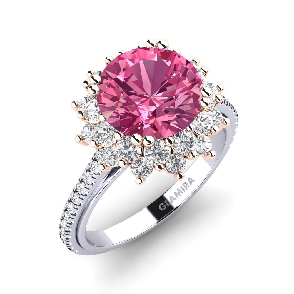 18ct White / Rose Gold Engagement Ring Daffney 3.0 crt