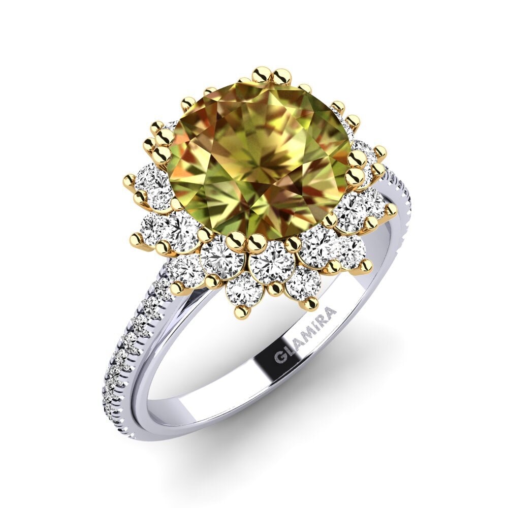 18ct White / Yellow Gold Sultan Stone Engagement Ring Daffney 3.0 crt