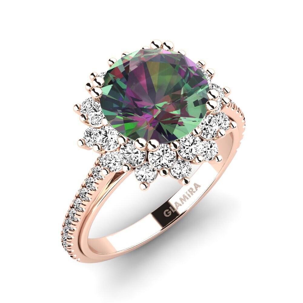 Rotgold 585 Mystic Topas Verlobungsring Daffney 3.0 crt