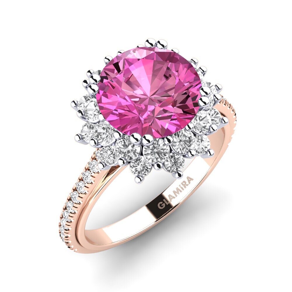 18ct Rose & White Gold Engagement Ring Daffney 3.0 crt