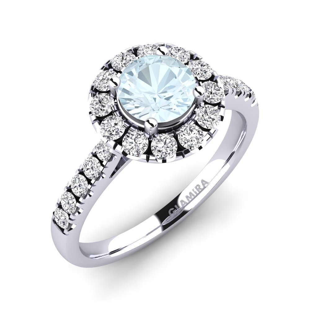 Aquamarine Engagement Ring Daisy