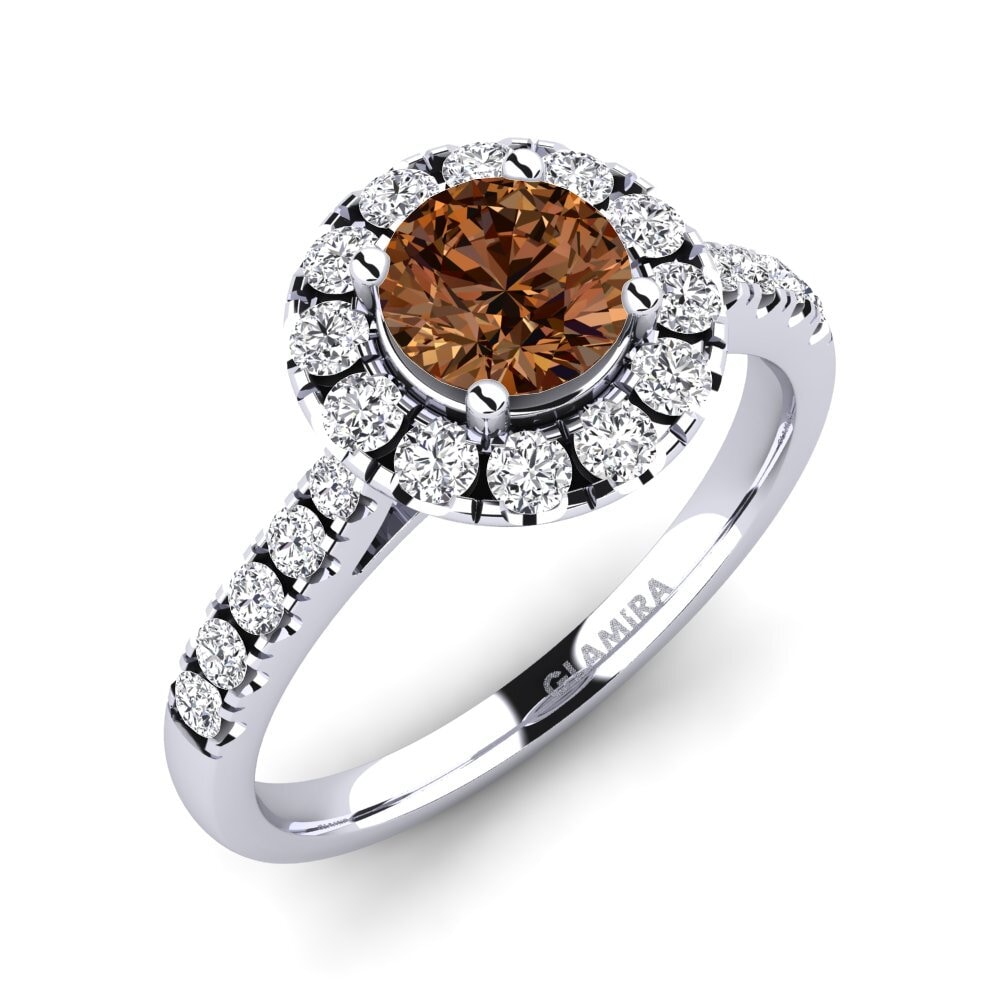 Diamante café Anillo de compromiso Daisy