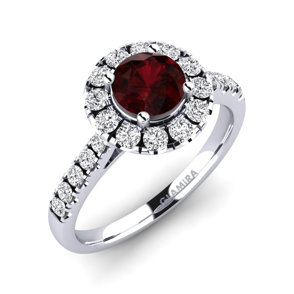 Garnet Engagement Ring Daisy