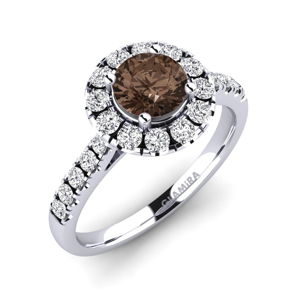 Smoky Quartz Engagement Ring Daisy