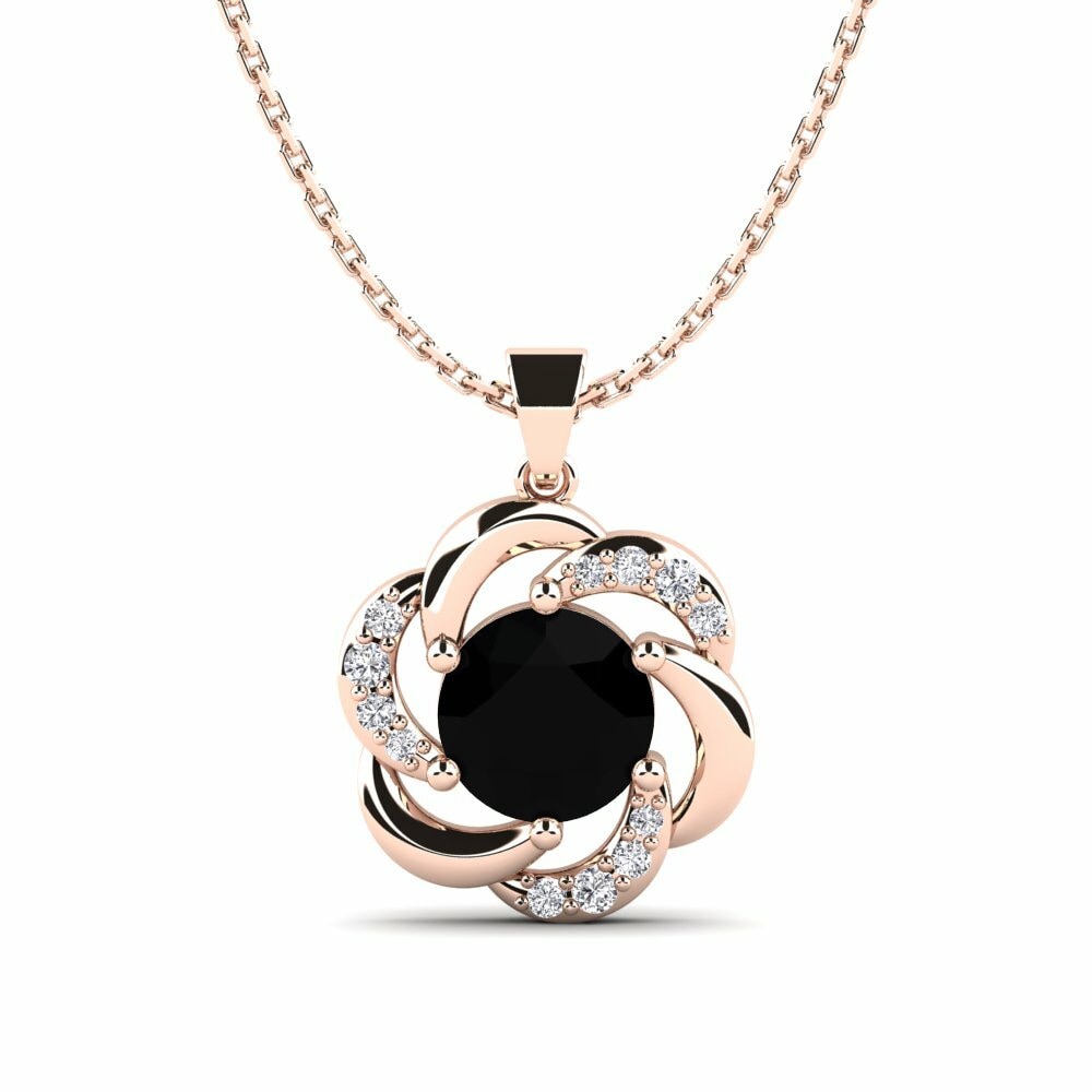 9k Rose Gold Black Onyx Women's Pendant Dajana