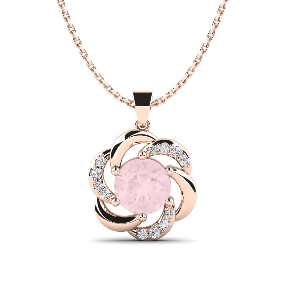 9k Rose Gold Rose Quartz Women's Pendant Dajana