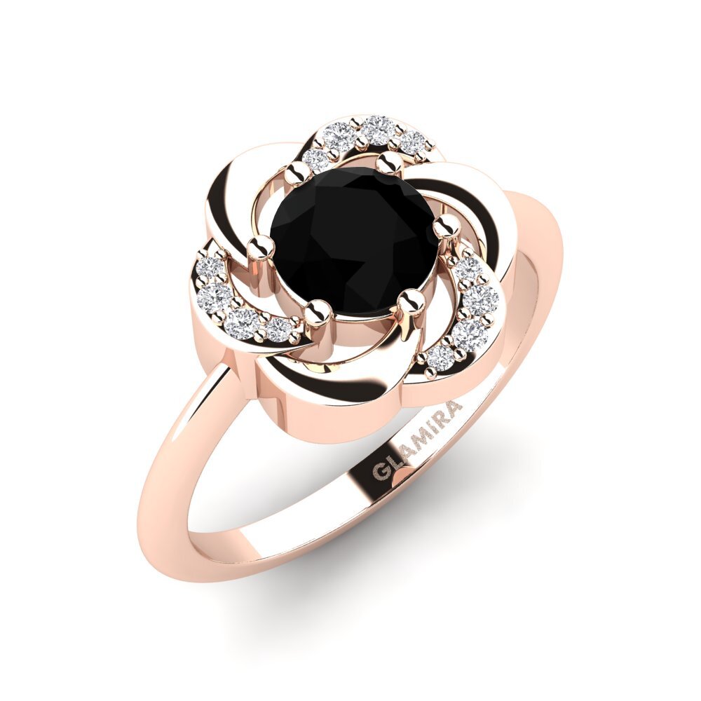 9k Rose Gold Black Onyx Ring Dajana