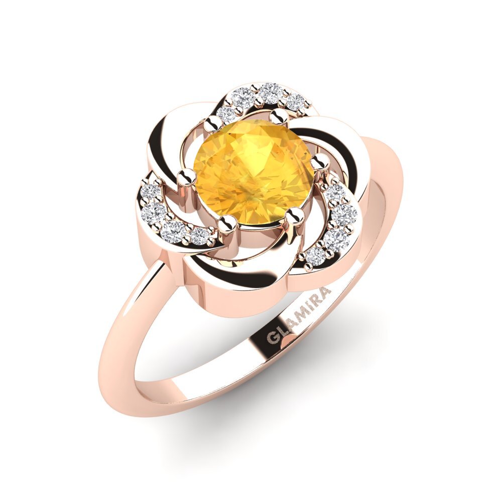 9k Rose Gold Citrine Ring Dajana