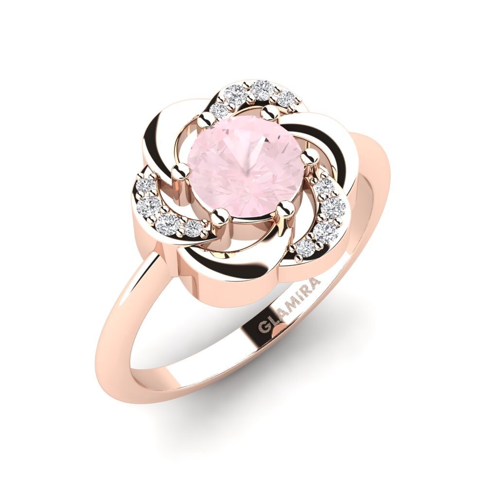 9k Rose Gold Rose Quartz Ring Dajana