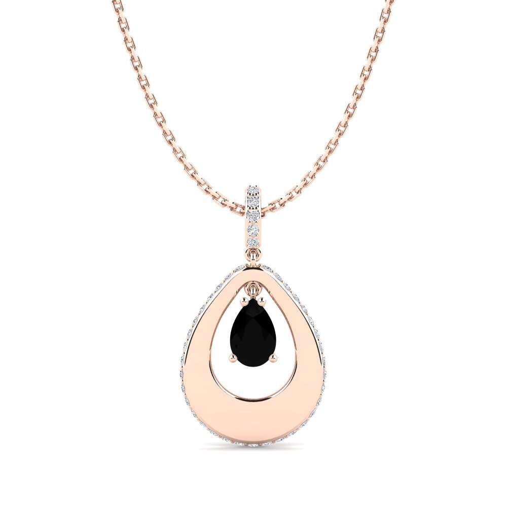 Pear Black Sapphire Women's Pendant Dalbert