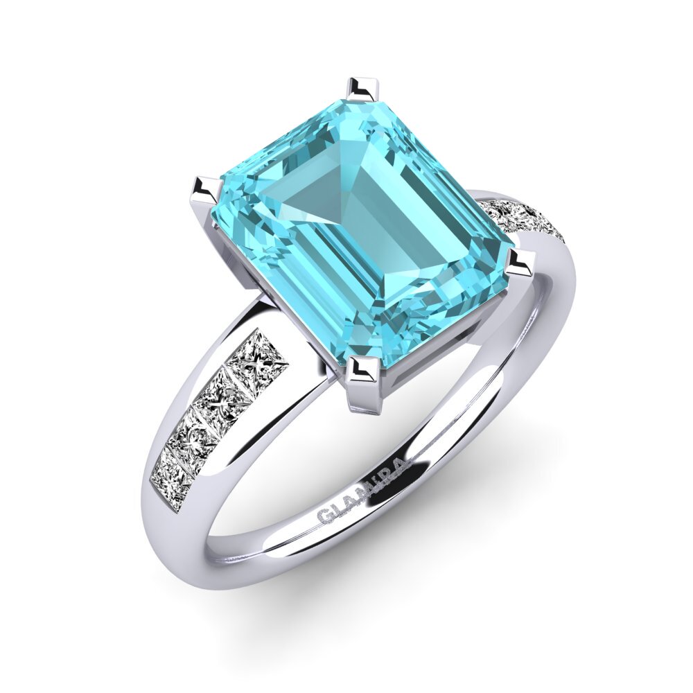 Blue Zircon Engagement Ring Dalinda