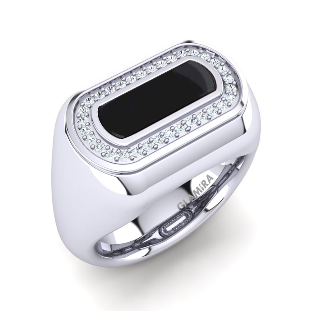 Fashion Amanda Cerny Men’s Jewellery GLAMIRA Men's Ring Damian 585 White Gold Swarovski Crystal