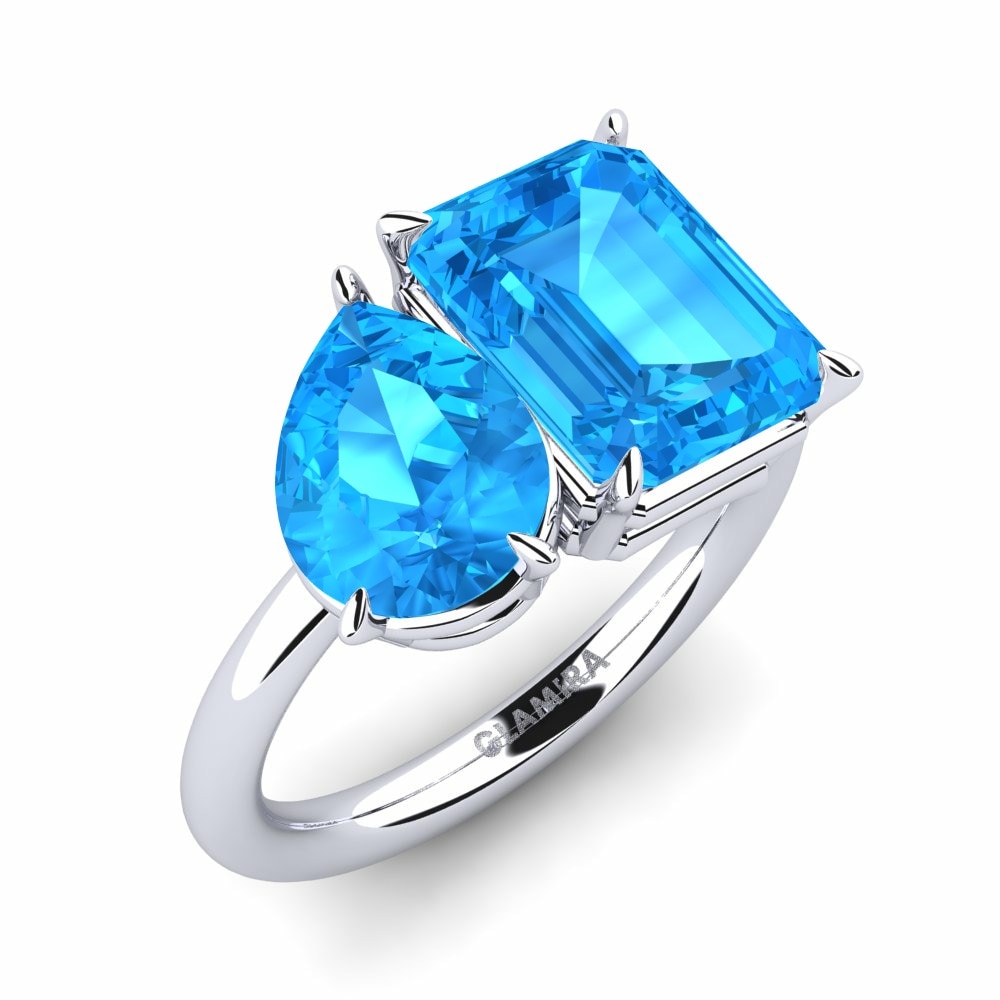 Modri topaz Zaročni prstan Damion
