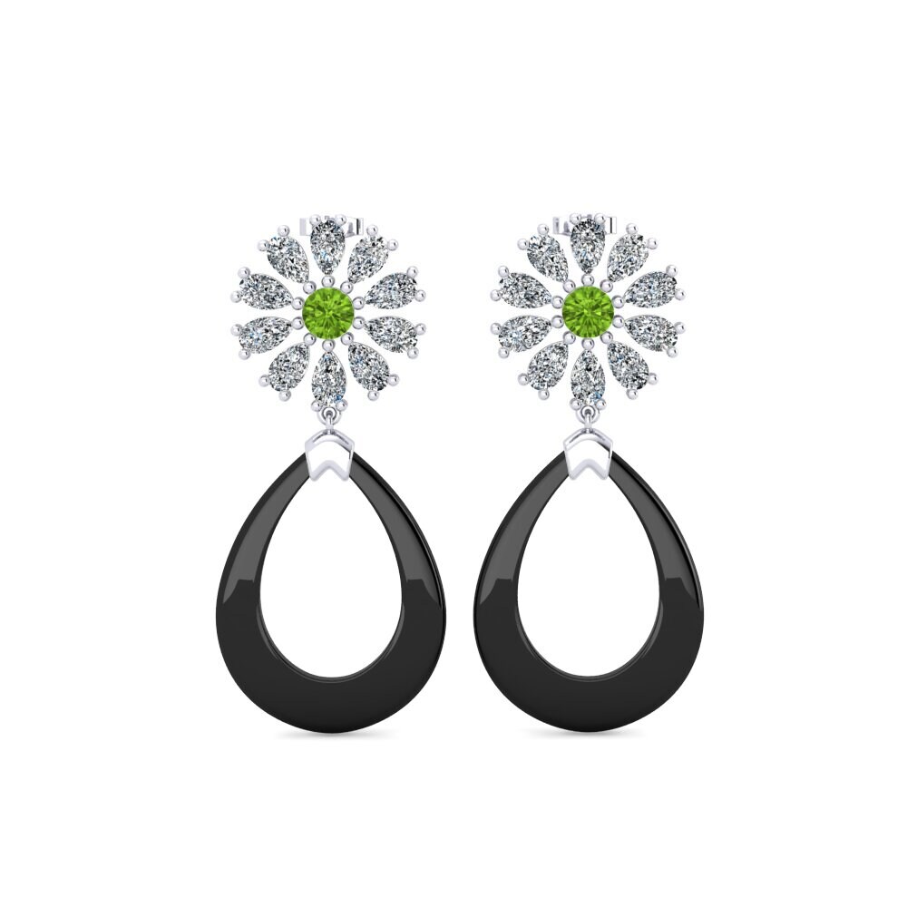 White Silver Peridot Women's Earring Dande