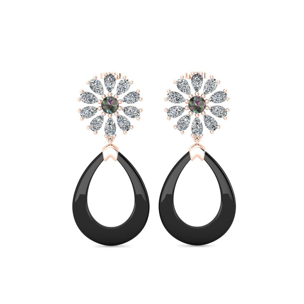 18ct Rose Gold Mystic Topaz Women's Earring Dande