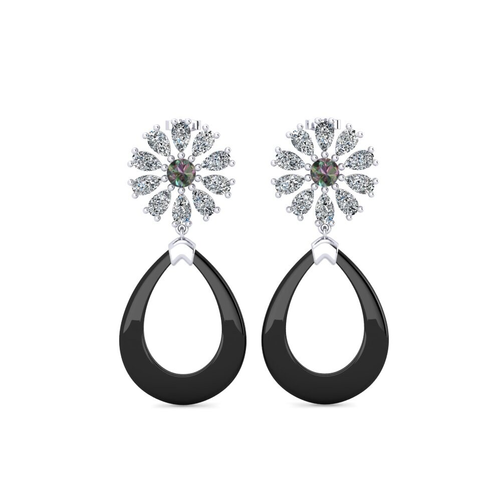 950 Platinum Mystic Topaz Women's Earring Dande