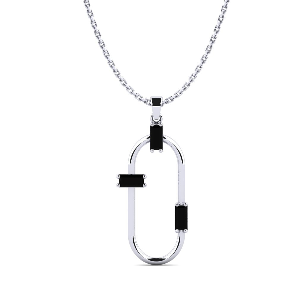 Baguette Black Sapphire Women's Pendant Danial