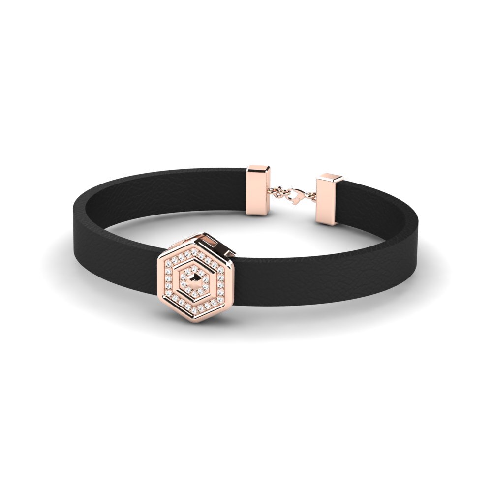 9K Rose Gold White sapphire Men's Bracelet Daniel