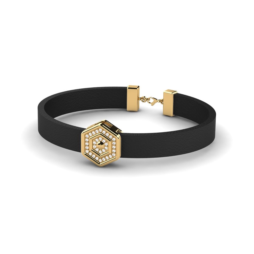 18ct Yellow Gold White sapphire Men's Bracelet Daniel