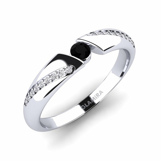 Ring Daniele 585 White Gold & Black Diamond & Diamond