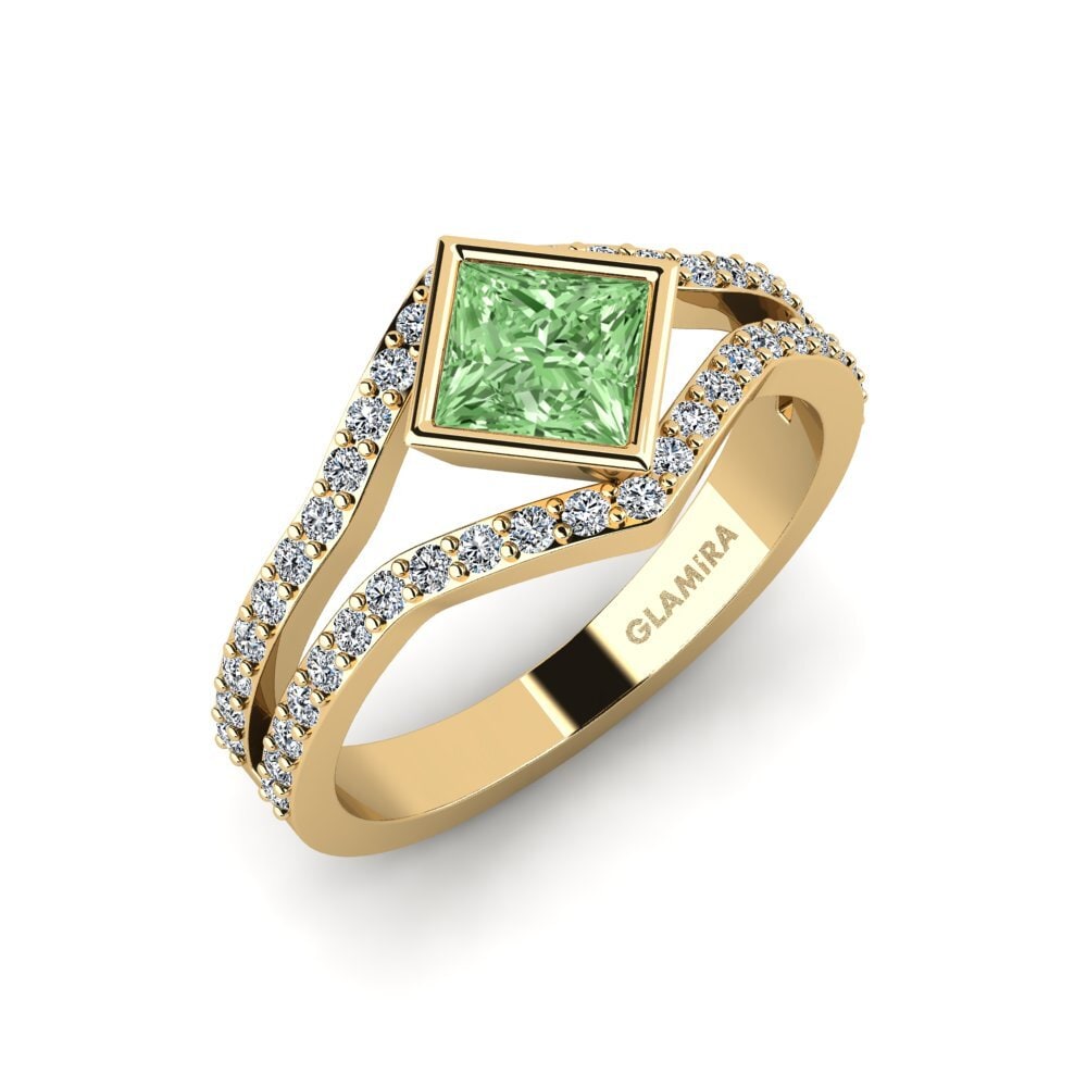 Green Diamond Engagement Ring Daniesse