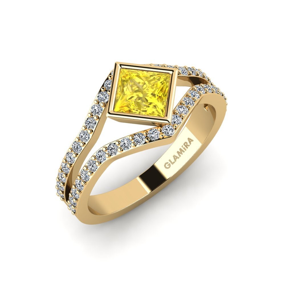 Princess Yellow Sapphire Engagement Ring Daniesse