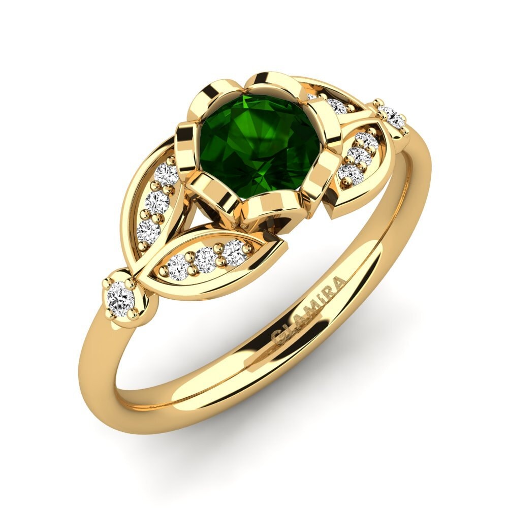 Gelbgold 585 Grüner Turmalin Ring Danika