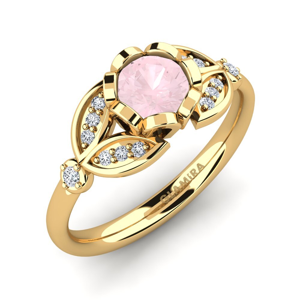 14ct Yellow Gold Rose Quartz Ring Danika
