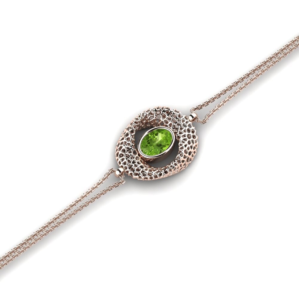 9ct Rose Gold Peridot Women's Bracelet Danko