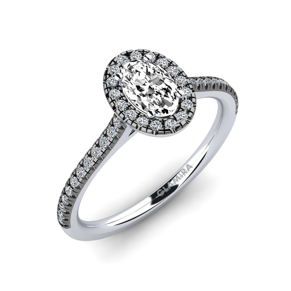 Halo Black Touch Collection Dannielle 0.36 Crt 585 White Gold with Black Rhodium Moissanite