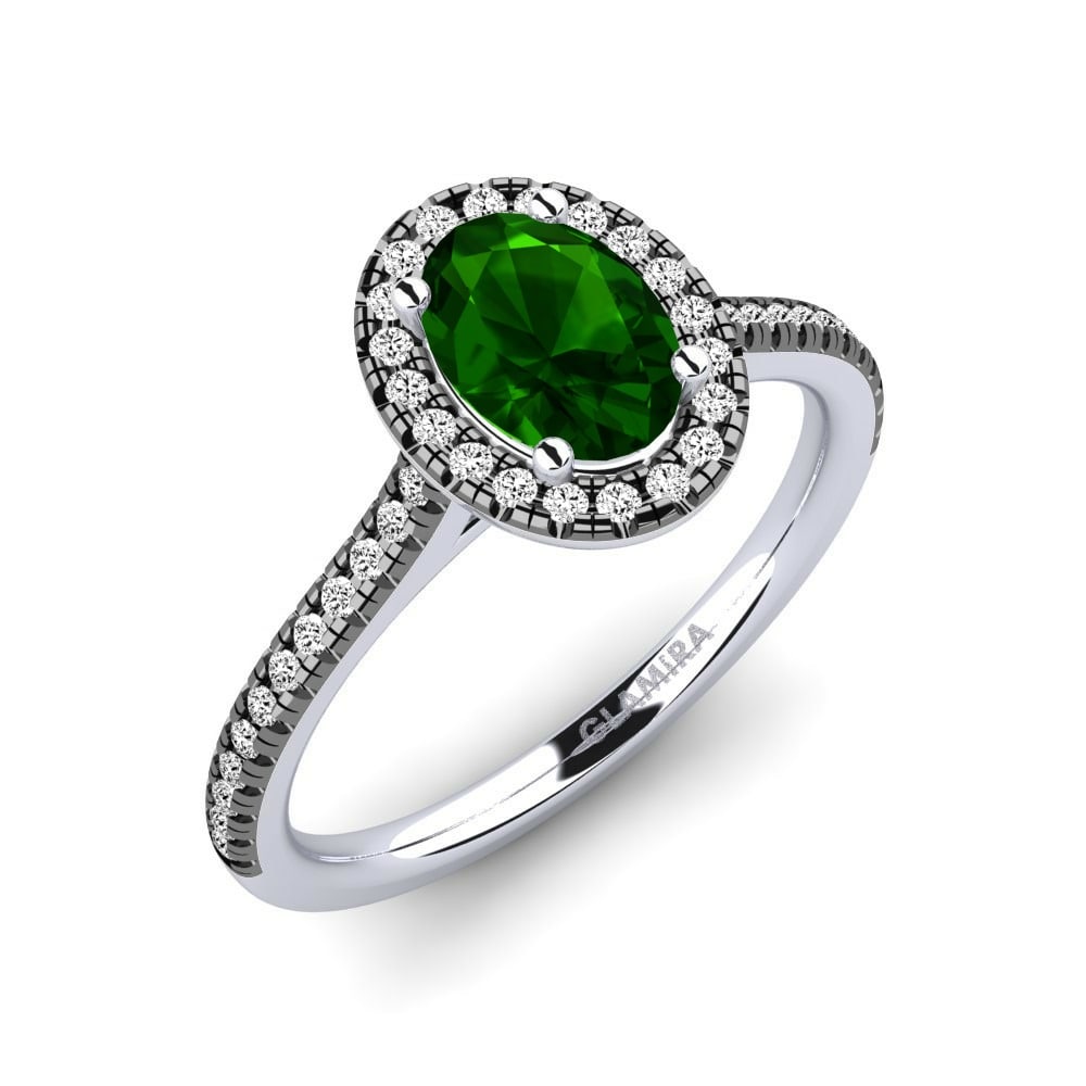 Zöld turmalin Eljegyzési gyűrű Dannielle 0.66 crt