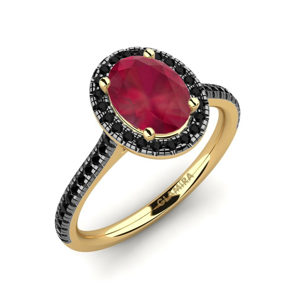Black gold and ruby engagement rings deals
