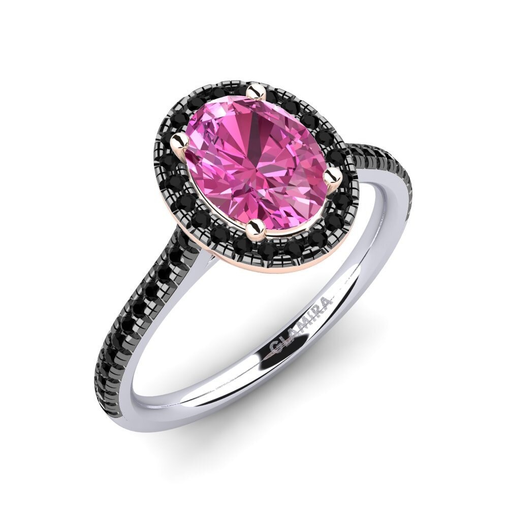 14ct White & Rose Gold Pink Topaz Engagement Ring Dannielle 1.09 crt