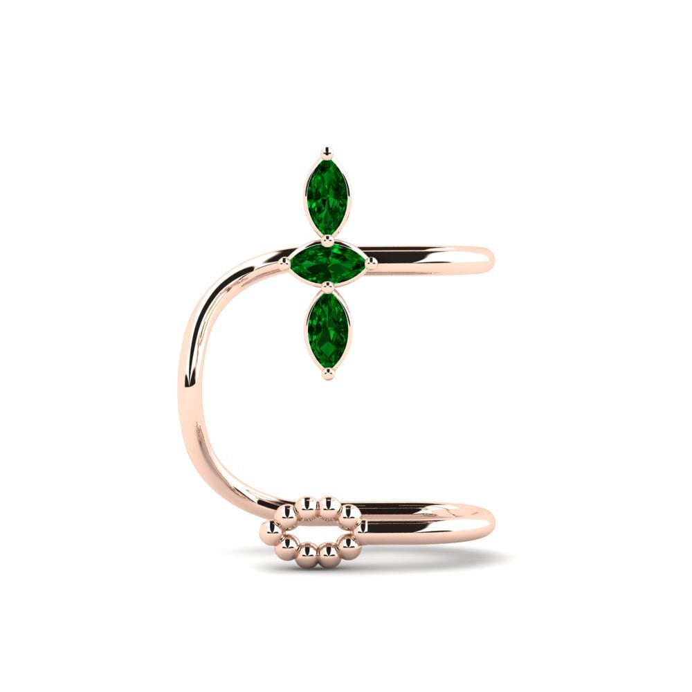 14k Oro Rosa Circonita Verde Pendiente de mujer Dansereaud