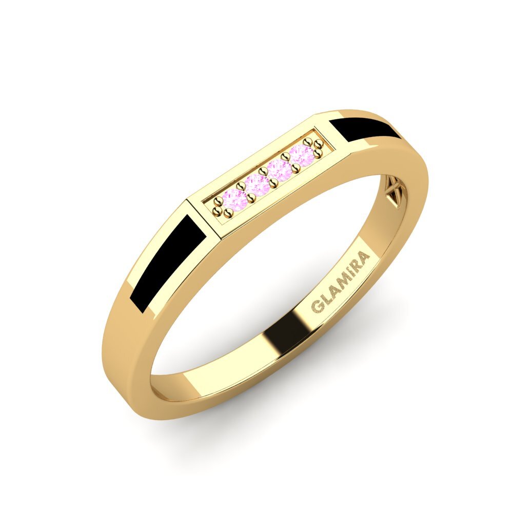 Or Jaune 14k Saphir Rose Bague Danseuse
