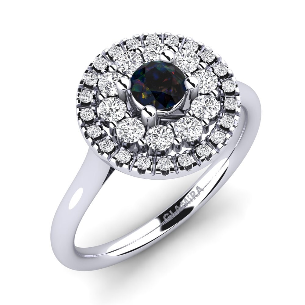 Black Opal Engagement Ring Dante