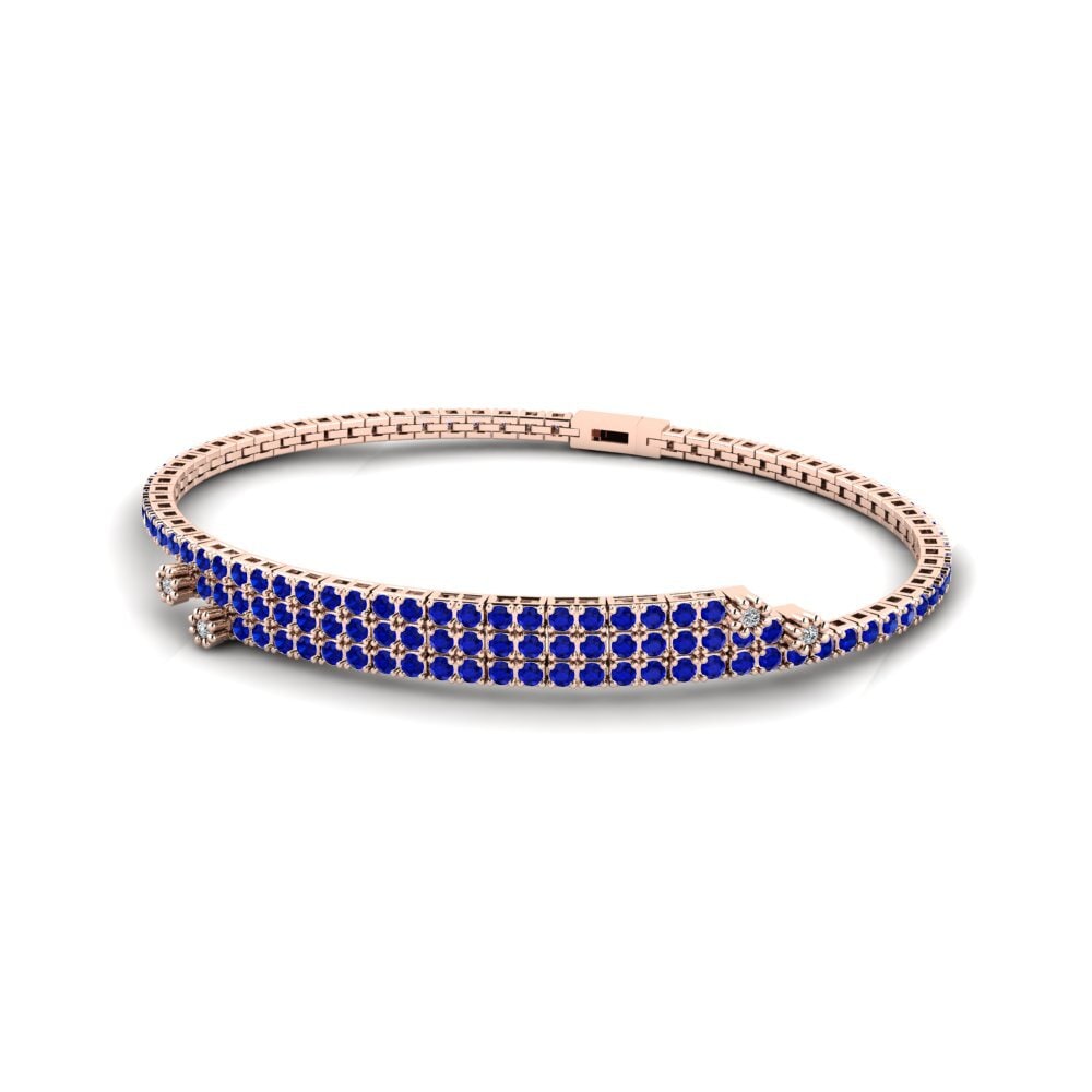 Rotgold 585 Saphir Damen armband Danube