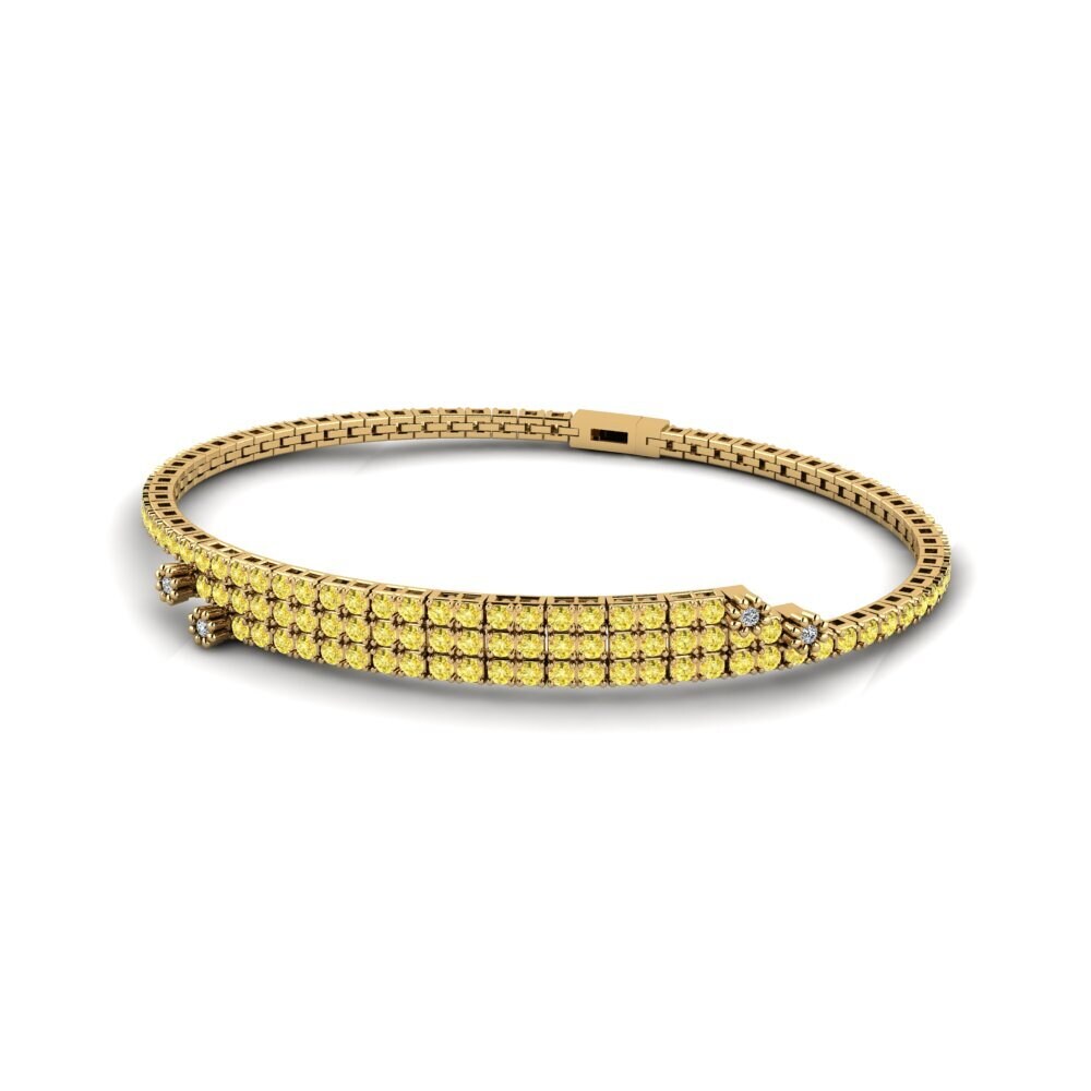 Gelbgold 585 Gelber Saphir Damen armband Danube