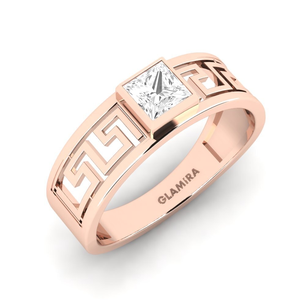 9ct Rose Gold White sapphire Men's Ring Daphine