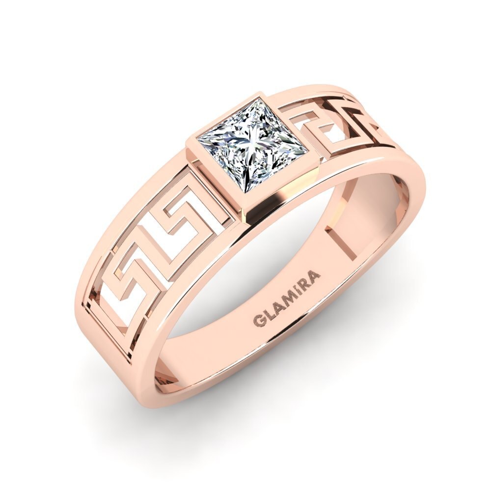 9ct Rose Gold Zirconia Men's Ring Daphine